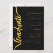 Modernes Schwarz-Gold-Script-Foto Ankündigung (Rückseite)