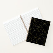 Modernes Schwarz & Gold-Stilftiges Monogramm Notizblock (Innenseite)