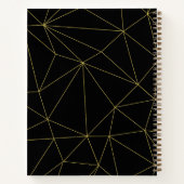 Modernes Schwarz & Gold-Stilftiges Monogramm Notizblock (Rückseite)