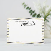 Modernes Schwarz-Gold-Strippenwort Einladung (Stehend Vorderseite)