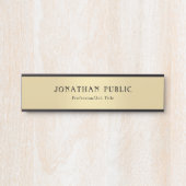 Modernes Schwarz-Gold-Template Beruflich elegant Türschild (Vorderseite )