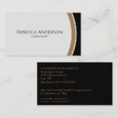 Modernes Schwarz, Gold und Grau Visitenkarte (Vorne/Hinten)