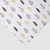 Modernes Schwarz & Gold Weihnachtsbaummuster Seidenpapier (Ausschnitt)