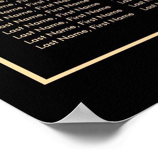 Modernes Schwarz-Gold-Weiß-Hochzeitsstift 12 Poster (Ecke)