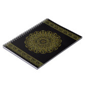 Modernes Schwarz-Golden Arabesque-Design-Notebook Notizblock (Linke Seite)