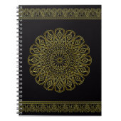 Modernes Schwarz-Golden Arabesque-Design-Notebook Notizblock (Vorderseite)