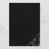 Modernes, schwarz-goldenes Marmormenü Menükarte (Rückseite)