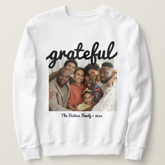 Modernes, schwarz Gratees Script Custom Foto Sweatshirt (Design vorne)