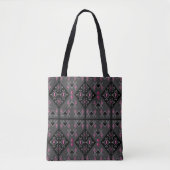 Modernes Schwarz/Grau Kilim Inspiriertes Muster Tasche (Vorderseite)