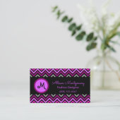 Modernes Schwarz, Grau, Lila, Rosa und Heissrosa Visitenkarte (Stehend Vorderseite)