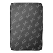 Modernes Schwarz-Grau-Monogramm Badematte (Vorderseite Vertikal)