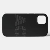 Modernes Schwarz-Grau-Monogramm Case-Mate iPhone Hülle (Rückseite (Horizontal))