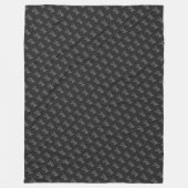 Modernes Schwarz-Grau-Monogramm Fleecedecke (Vorderseite)