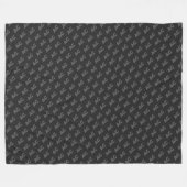 Modernes Schwarz-Grau-Monogramm Fleecedecke (Vorderseite (Horizontal))