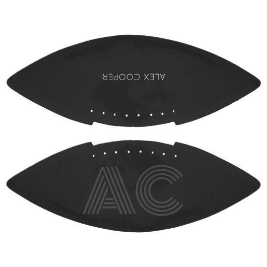 Modernes Schwarz-Grau-Monogramm Football (Paneele)