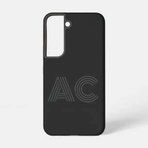 Modernes Schwarz-Grau-Monogramm Samsung Galaxy Hülle