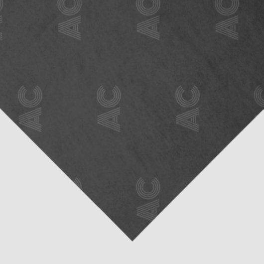 Modernes Schwarz-Grau-Monogramm Seidenpapier (Ausschnitt)