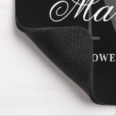 Modernes Schwarz-Grau-Monogramm-Skript Mousepad (Ecke)