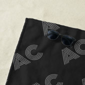 Modernes Schwarz-Grau-Monogramm Strandtuch (Beispiel)
