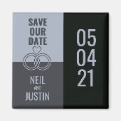 Modernes Schwarz & Grau Save the Date Magnet (Vorne)