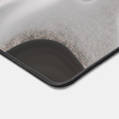 Modernes Schwarz-Grau- und Silbermarmor-Monogramm  Schreibtischunterlage (Ecke)