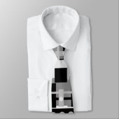 Modernes Schwarz, Grau Weiß Abstrakt Krawatte (Gebunden)