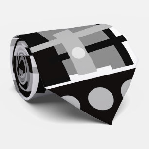 Modernes Schwarz, Grau Weiß Abstrakt Krawatte