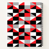 Modernes, schwarz-graues geometrisches Muster mit  Notizblock (Rückseite)