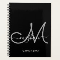 Modernes Schwarz Graues handgeschriebenes Script M