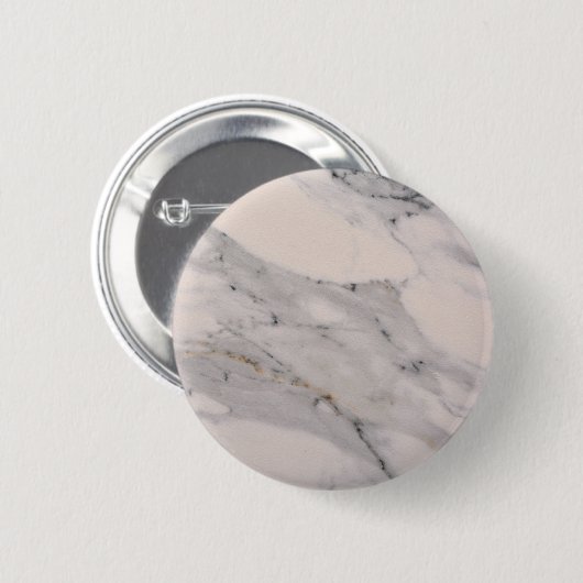 Modernes, schwarz-graues Marmormuster Button (Vorne & Hinten)