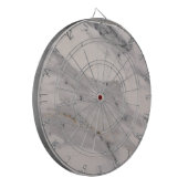 Modernes, schwarz-graues Marmormuster Dartscheibe (Vorderseite Links)
