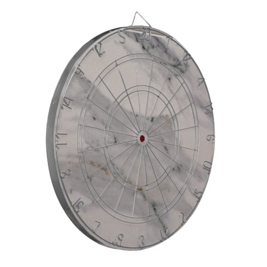 Modernes, schwarz-graues Marmormuster Dartscheibe (Vorderseite Links)