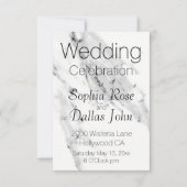 Modernes schwarz-graues Marmormuster Einladung (Vorderseite)