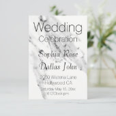 Modernes schwarz-graues Marmormuster Einladung (Stehend Vorderseite)