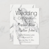 Modernes schwarz-graues Marmormuster Einladung (Vorne/Hinten)