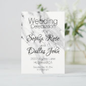 Modernes schwarz-graues Marmormuster Einladung (Stehend Vorderseite)