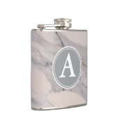 Modernes, schwarz-graues Marmormuster Flachmann (Rechts)