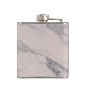 Modernes, schwarz-graues Marmormuster Flachmann (Rückseite)