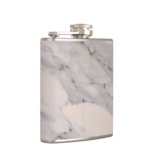 Modernes, schwarz-graues Marmormuster Flachmann (Rechts)