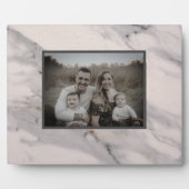 Modernes, schwarz-graues Marmormuster Fotoplatte (Vorderseite)