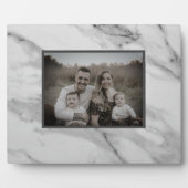 Modernes, schwarz-graues Marmormuster Fotoplatte (Vorderseite)