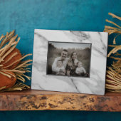 Modernes, schwarz-graues Marmormuster Fotoplatte (Seite)