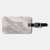 Modernes, schwarz-graues Marmormuster Gepäckanhänger (Vorderseite horizontal)