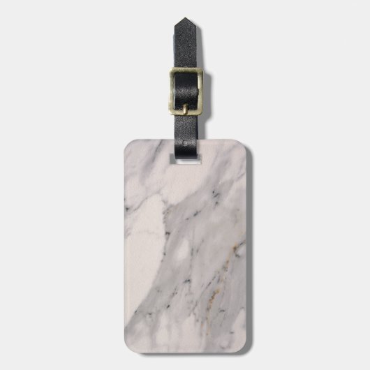 Modernes, schwarz-graues Marmormuster Gepäckanhänger (Vorderseite vertikal)