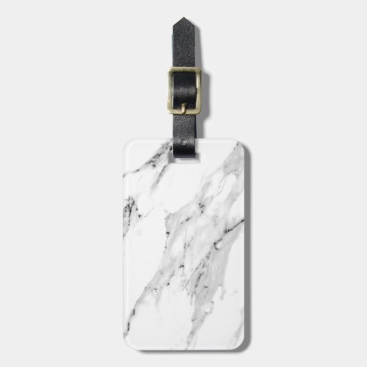 Modernes schwarz-graues Marmormuster Gepäckanhänger (Vorderseite vertikal)