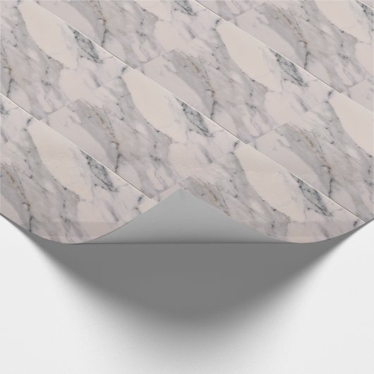 Modernes, schwarz-graues Marmormuster Geschenkpapier (Ecke)