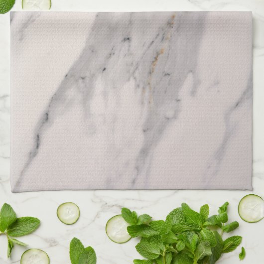 Modernes, schwarz-graues Marmormuster Geschirrtuch (Gefaltet)