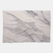 Modernes, schwarz-graues Marmormuster Geschirrtuch (Horizontal)