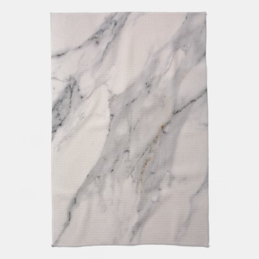 Modernes, schwarz-graues Marmormuster Geschirrtuch (Vertikal)