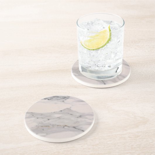 Modernes, schwarz-graues Marmormuster Getränkeuntersetzer (Seite)